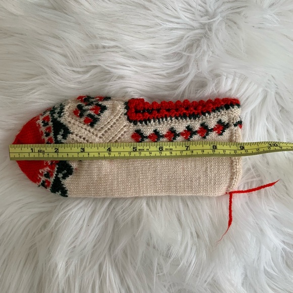 Hand Knit Wool Sock Bootie Slippers Handmade - Picture 4 of 5